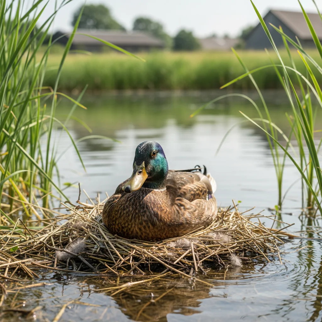 Illustration for: 宁静的农庄池塘