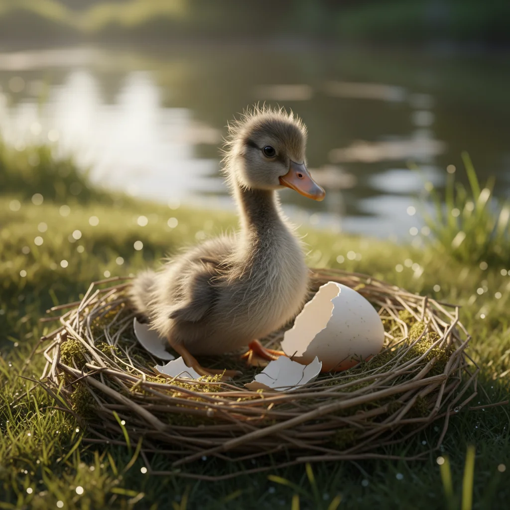 Illustration for: 一只奇怪的新鸭子