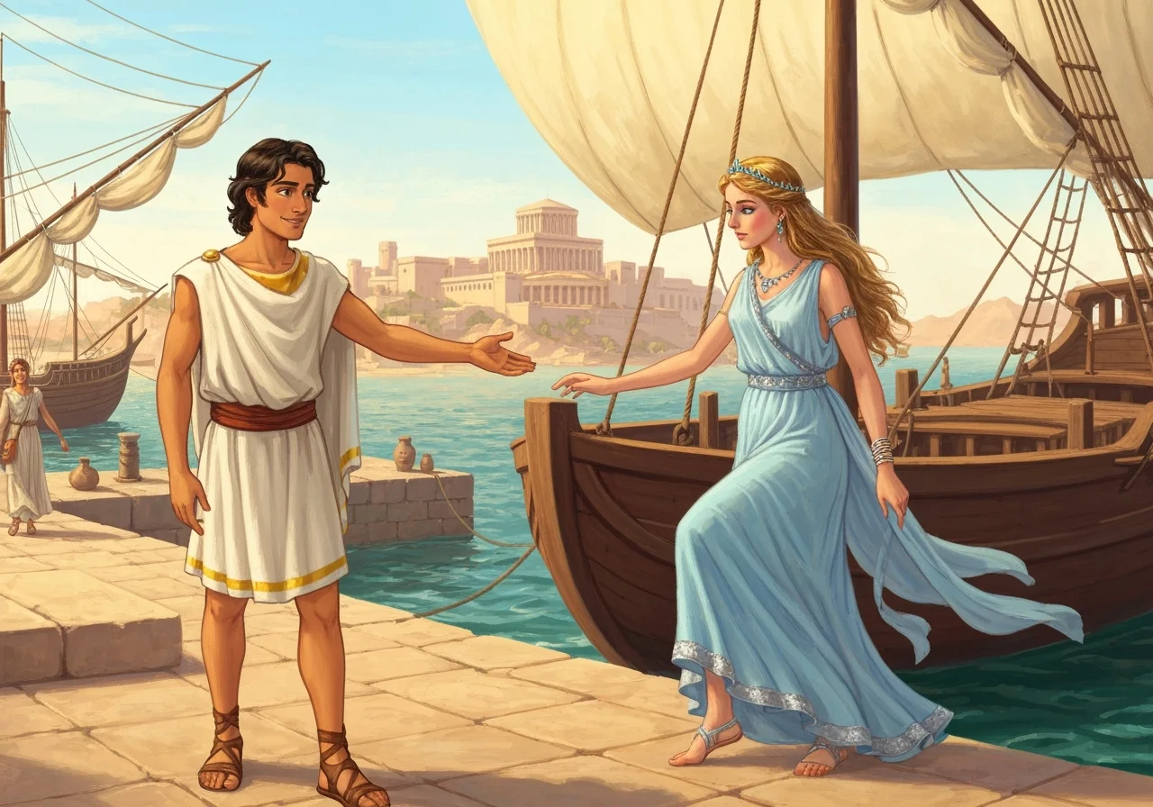 Illustration for: Helen's Departure