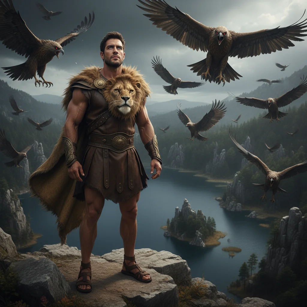 Illustration for: The Stymphalian Birds