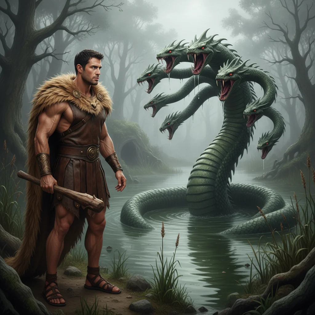 Illustration for: The Lernaean Hydra's Challenge
