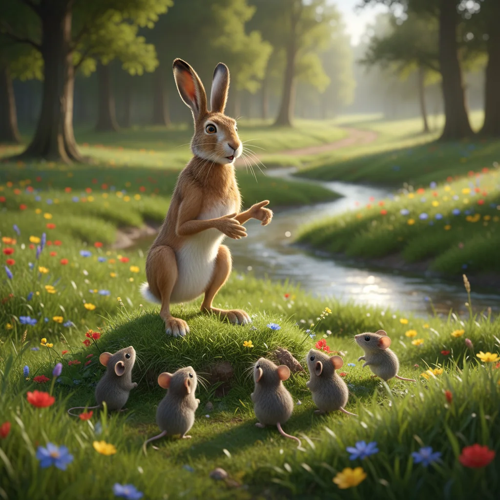 Illustration for: Boasting to the Field Mice