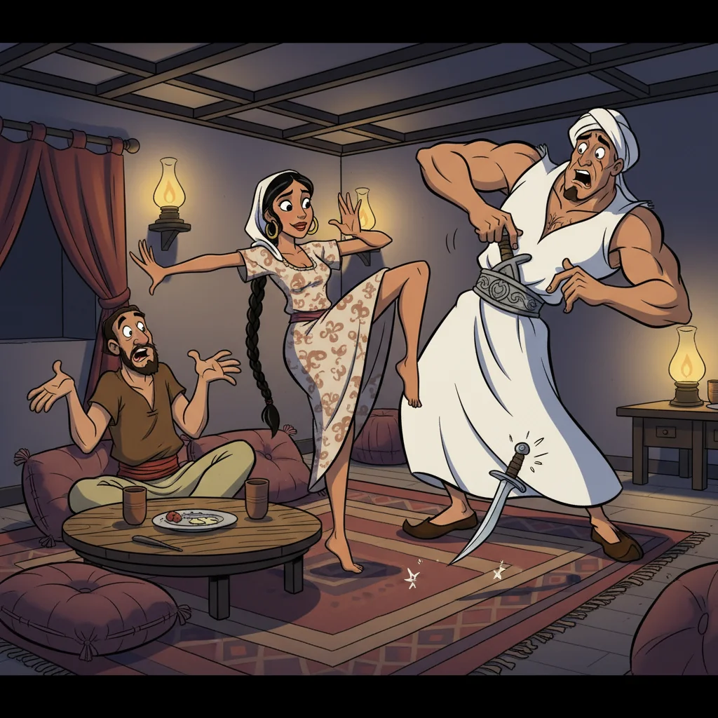 Illustration for: Morgiana's Bravery