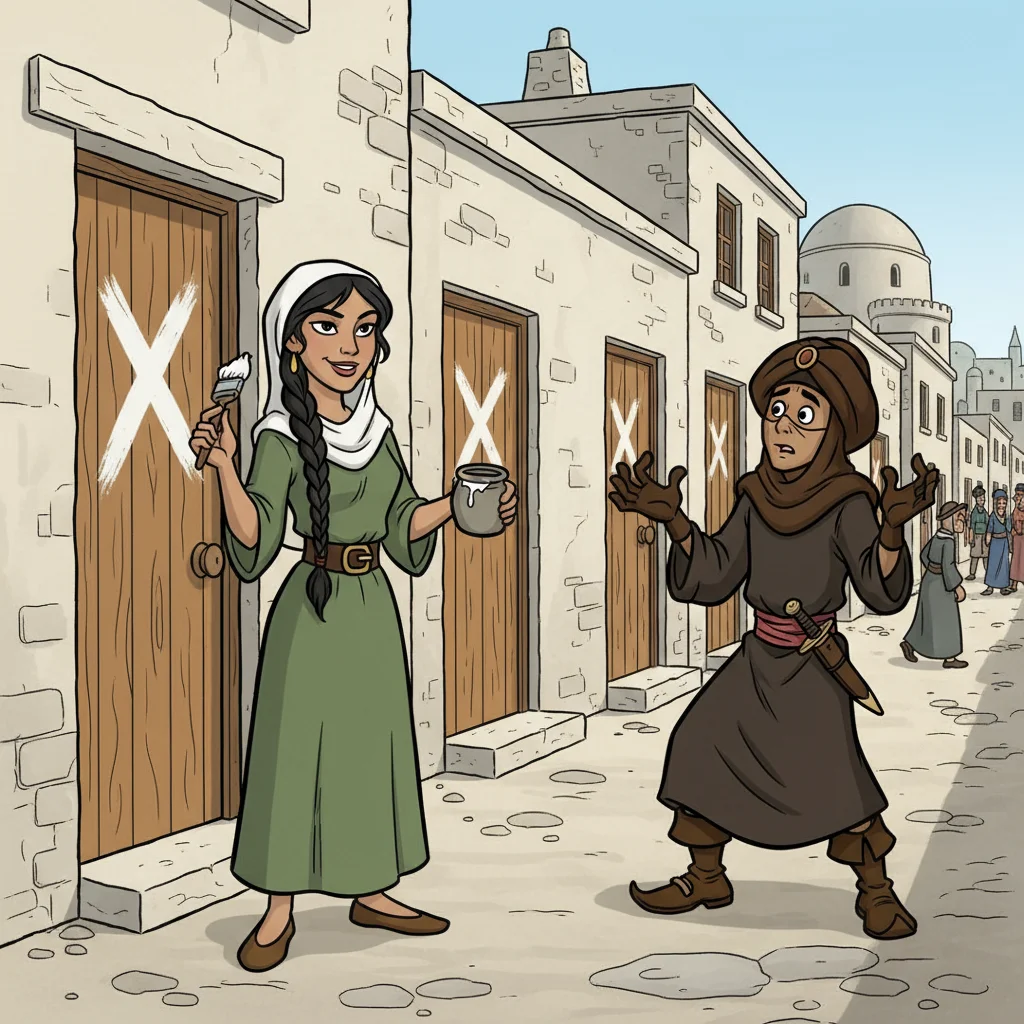 Illustration for: Morgiana Outsmarts the Thieves