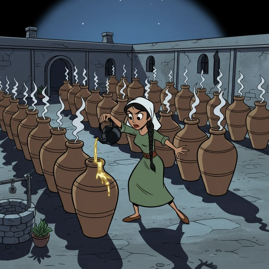 Illustration for: Morgiana's Courageous Act