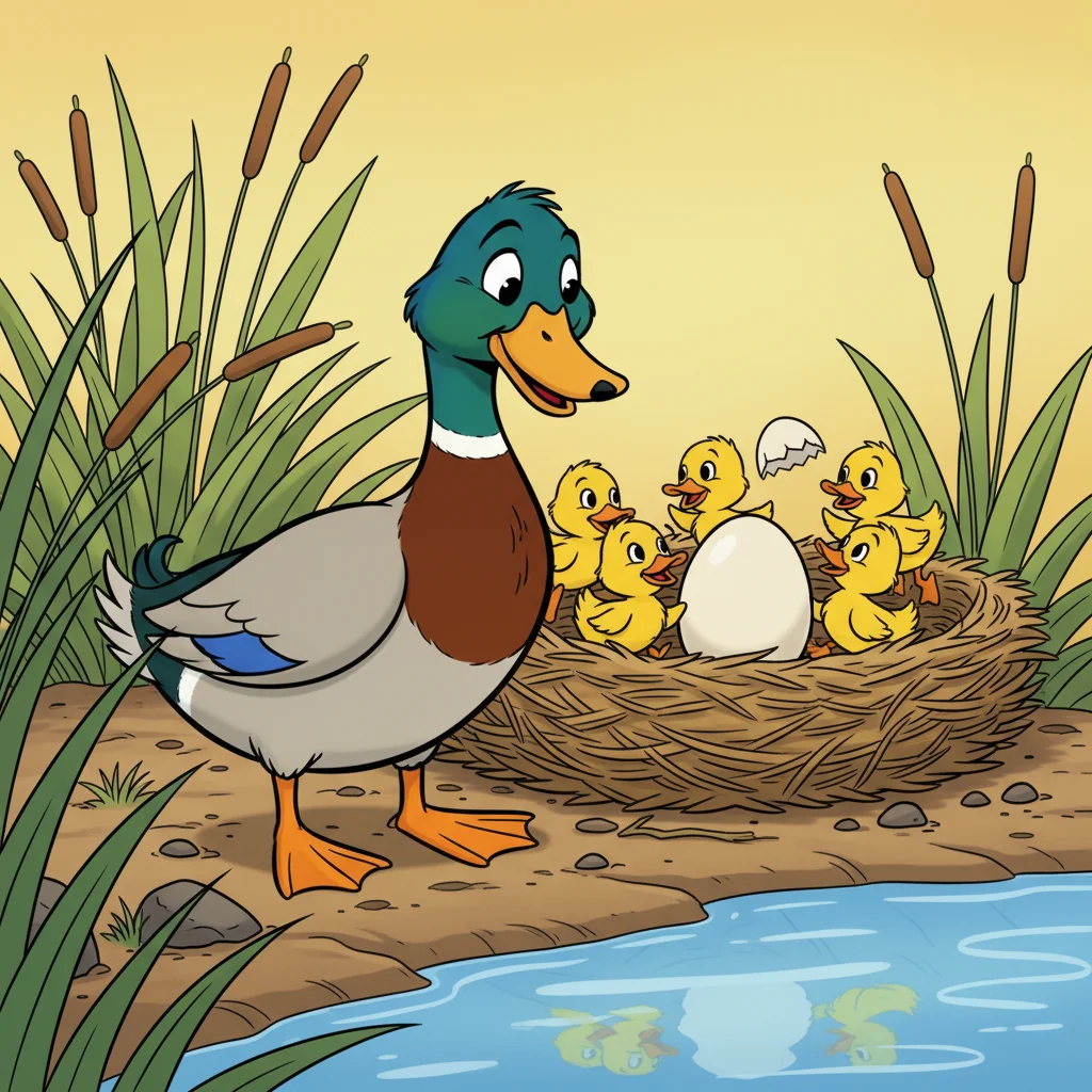 Illustration for: Tiny Yellow Ducklings