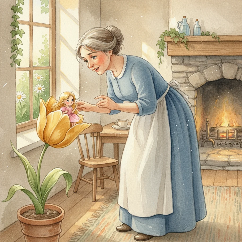 Illustration for: A Wish and a Tiny Flower