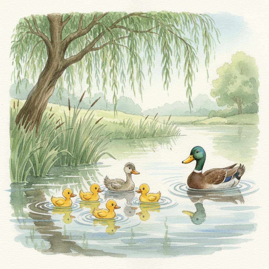 Illustration for: His First Swim