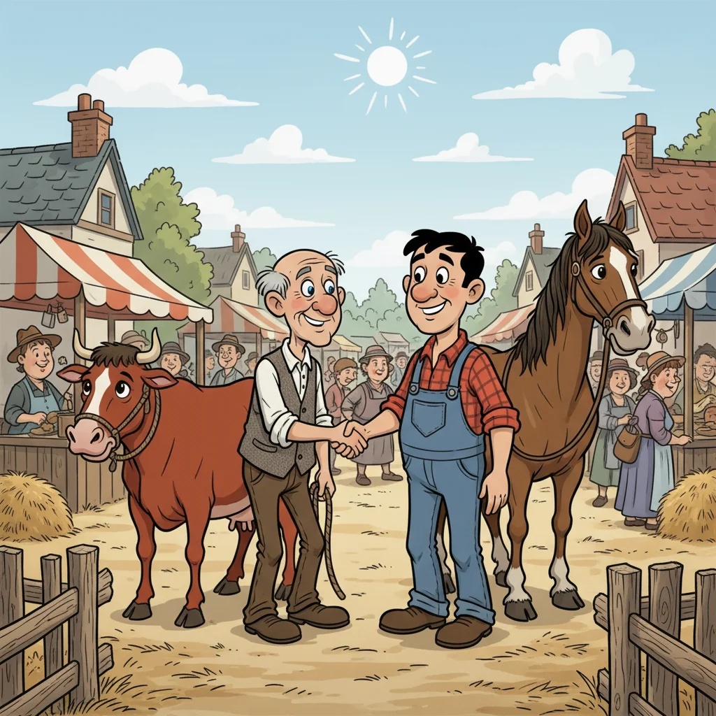 Illustration for: A Cow for a Horse