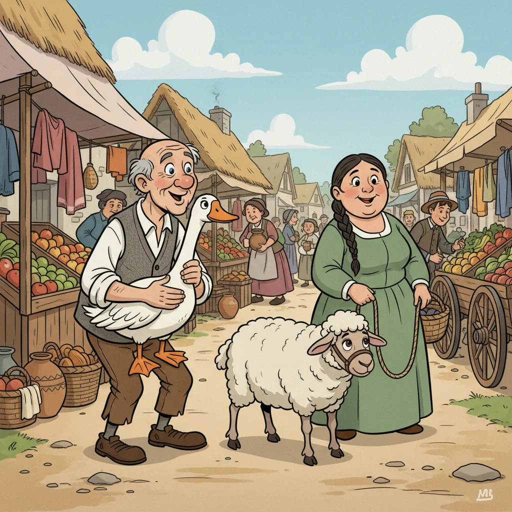 Illustration for: A Goose for a Sheep