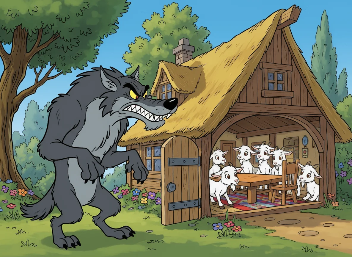 Illustration for: The Wolf's Gruff Voice