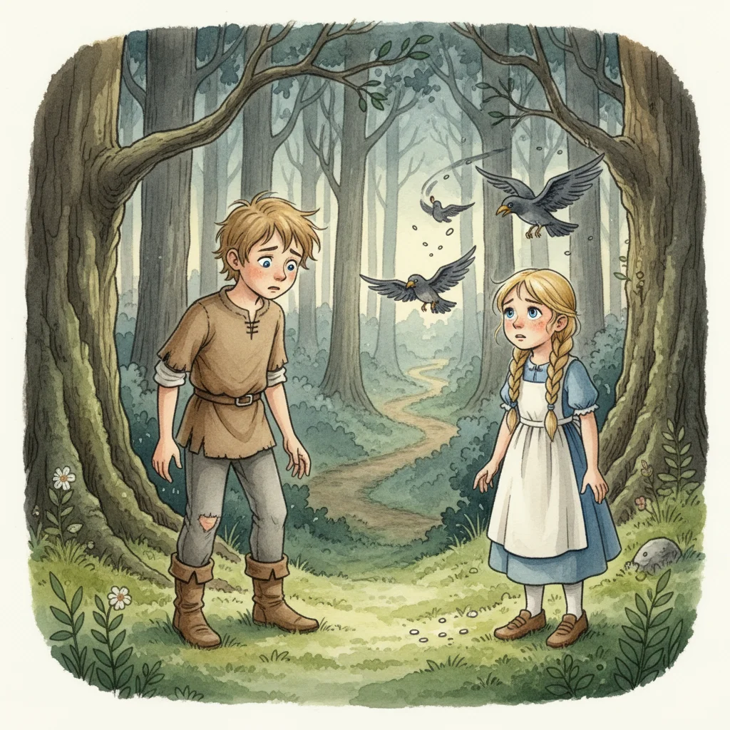 Illustration for: The Crumbs and the Crows