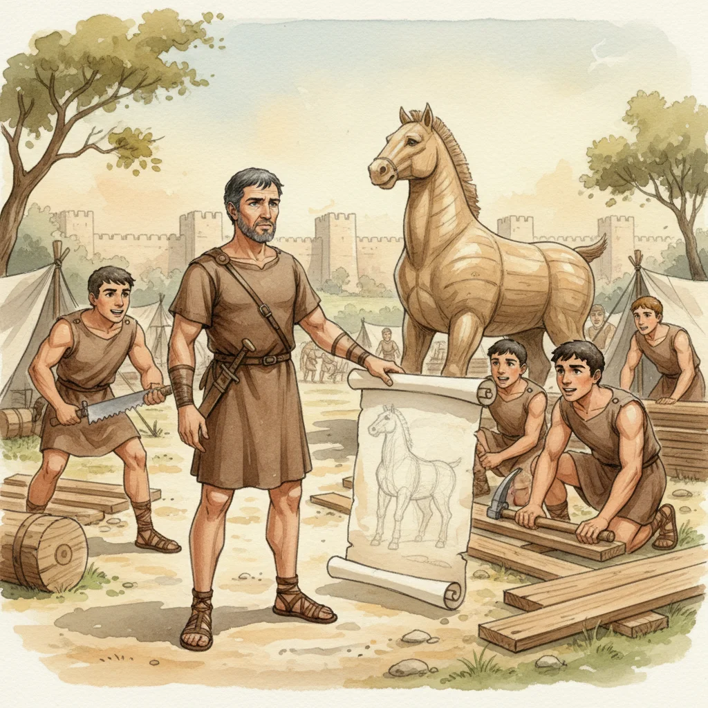 Illustration for: Odysseus's Clever Idea