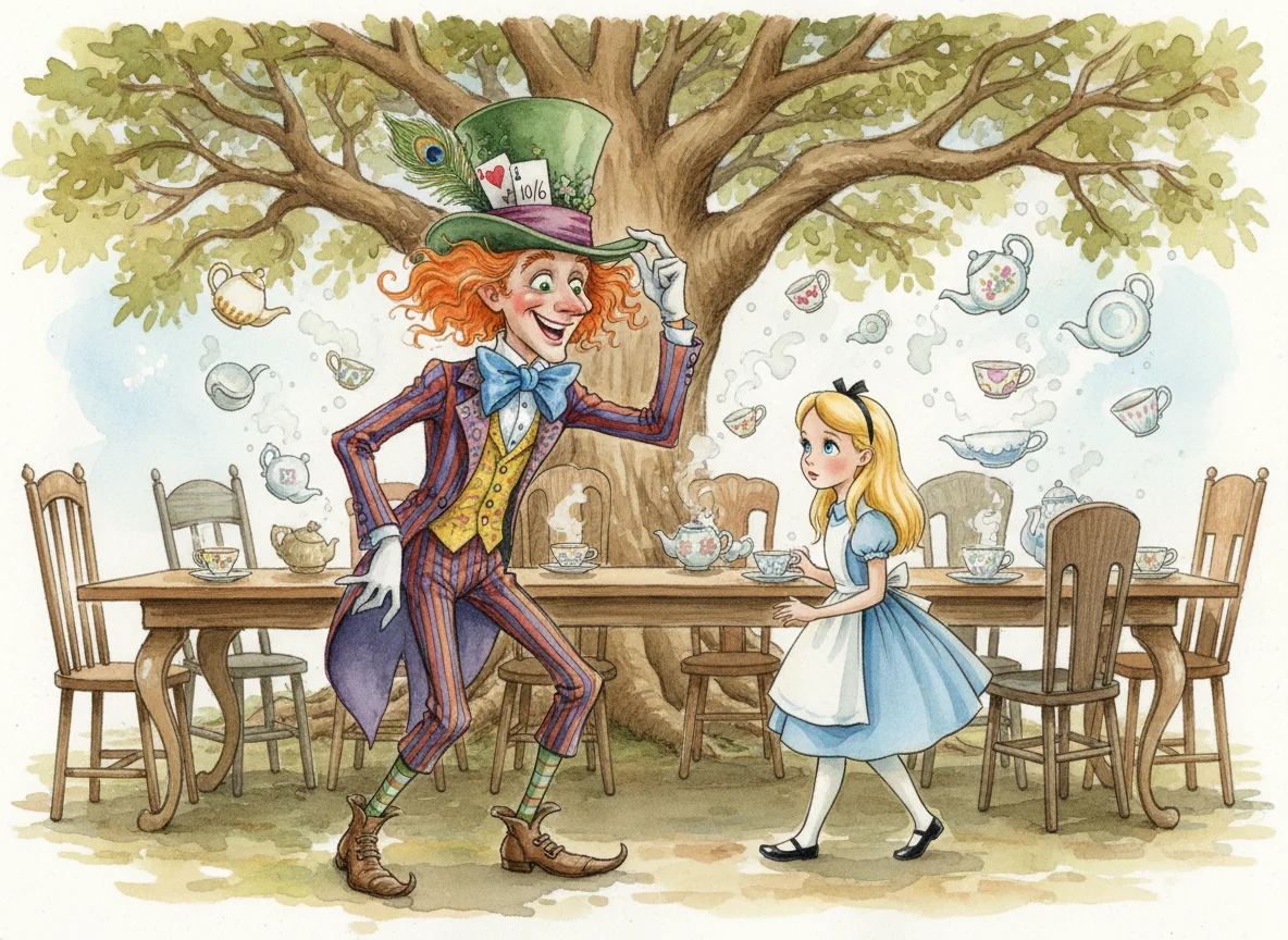 Illustration for: The Mad Hatter's Greeting