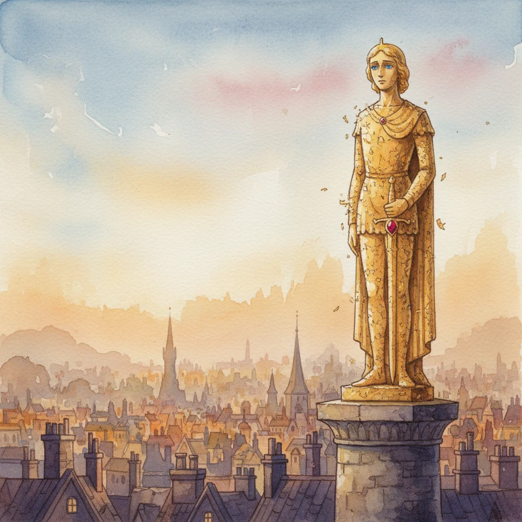 Illustration for: The Golden Statue Above the City