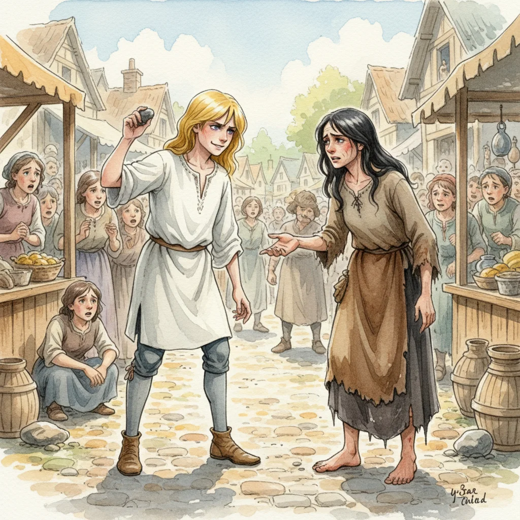 Illustration for: The Beggar Woman’s Plea