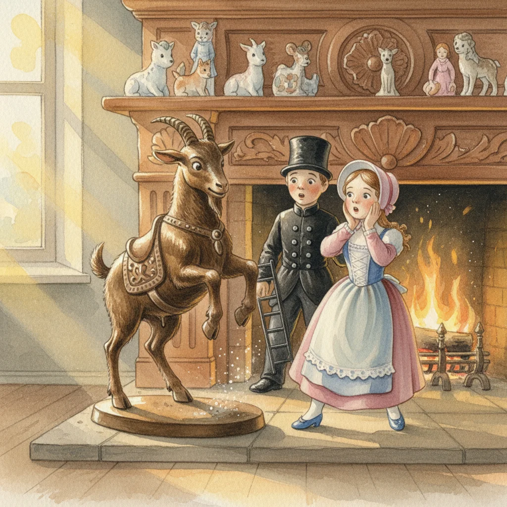 Illustration for: The Boastful Bronze Goat