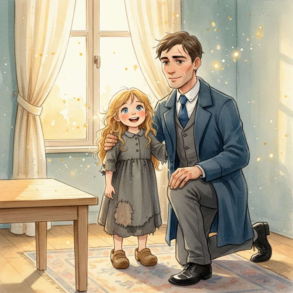 Illustration for: Cosette's First Smile