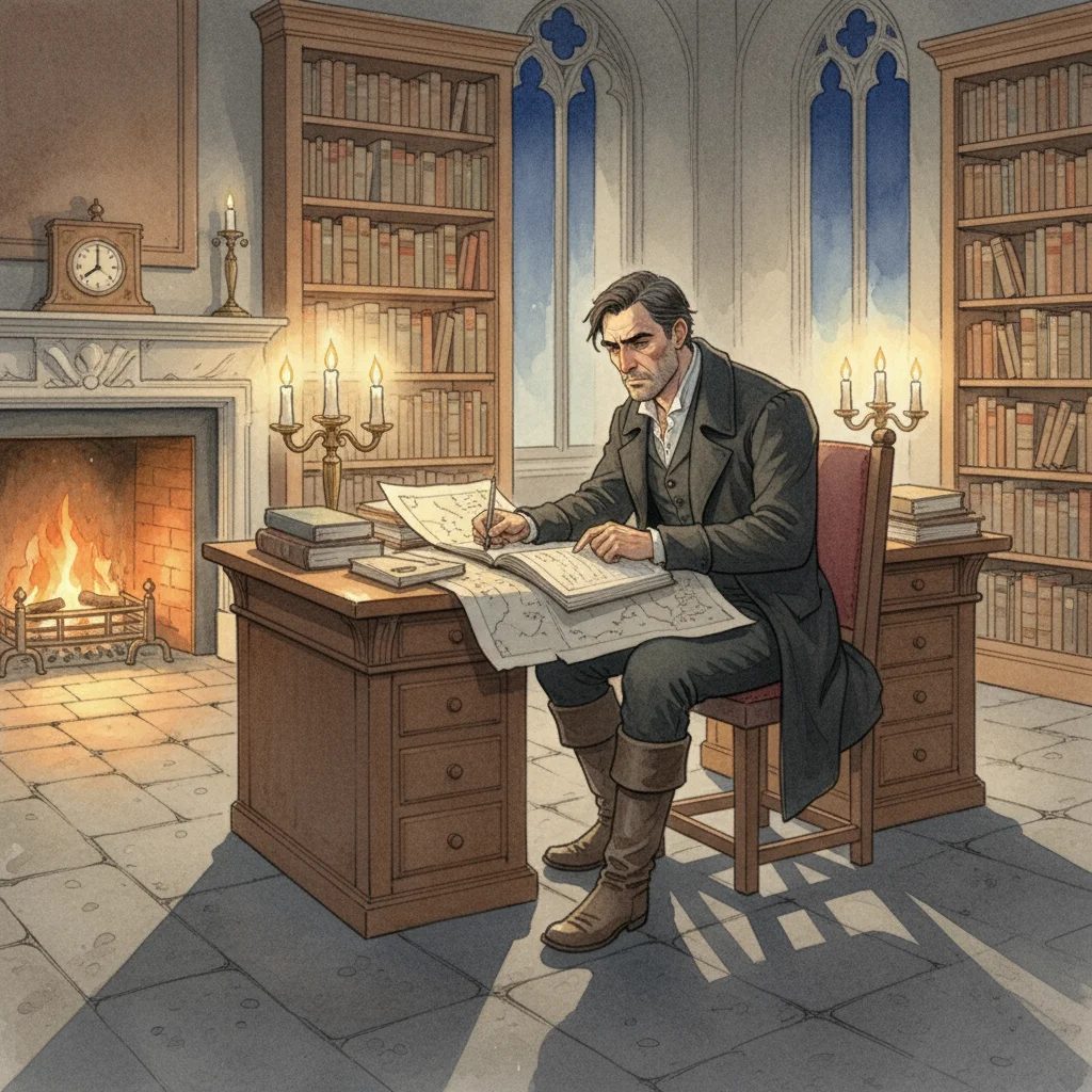 Illustration for: Heathcliff's Thoughtful Plans