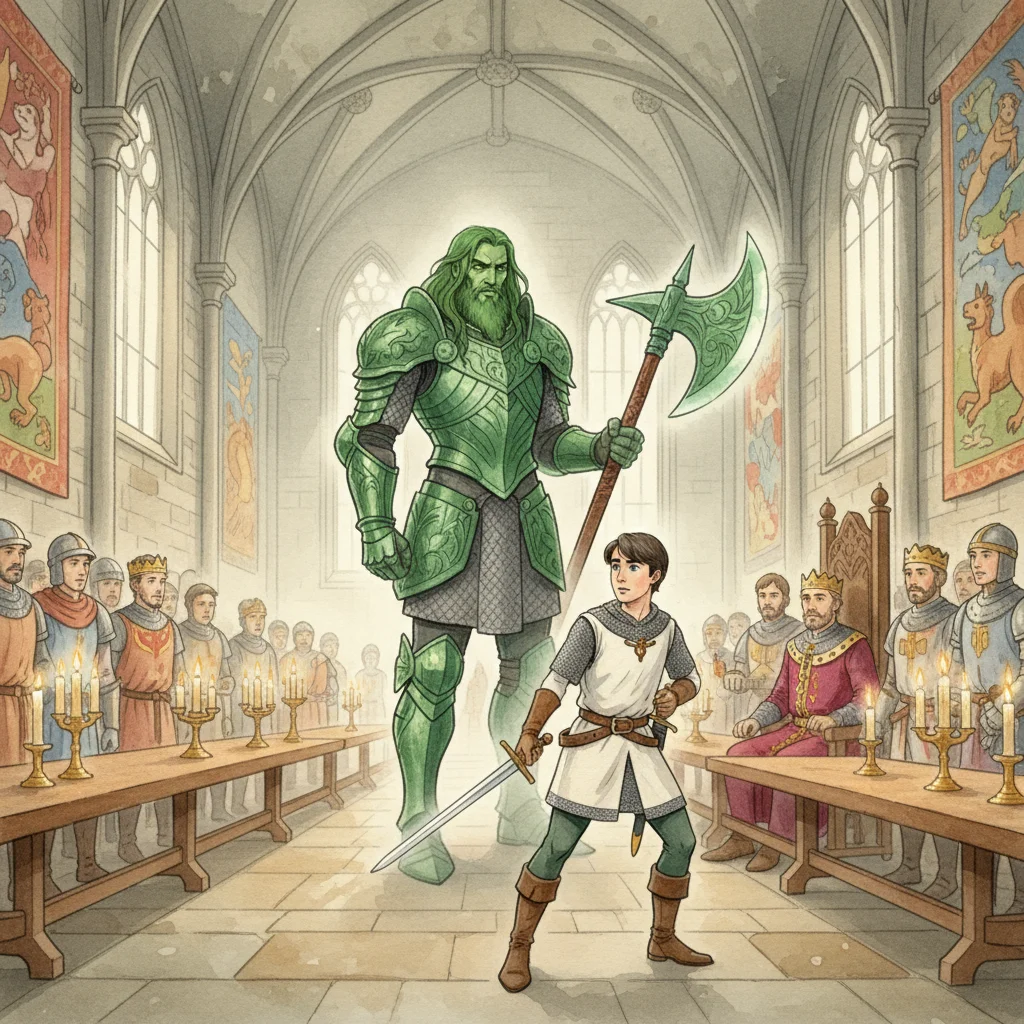 Illustration for: Sir Gawain's Brave Acceptance