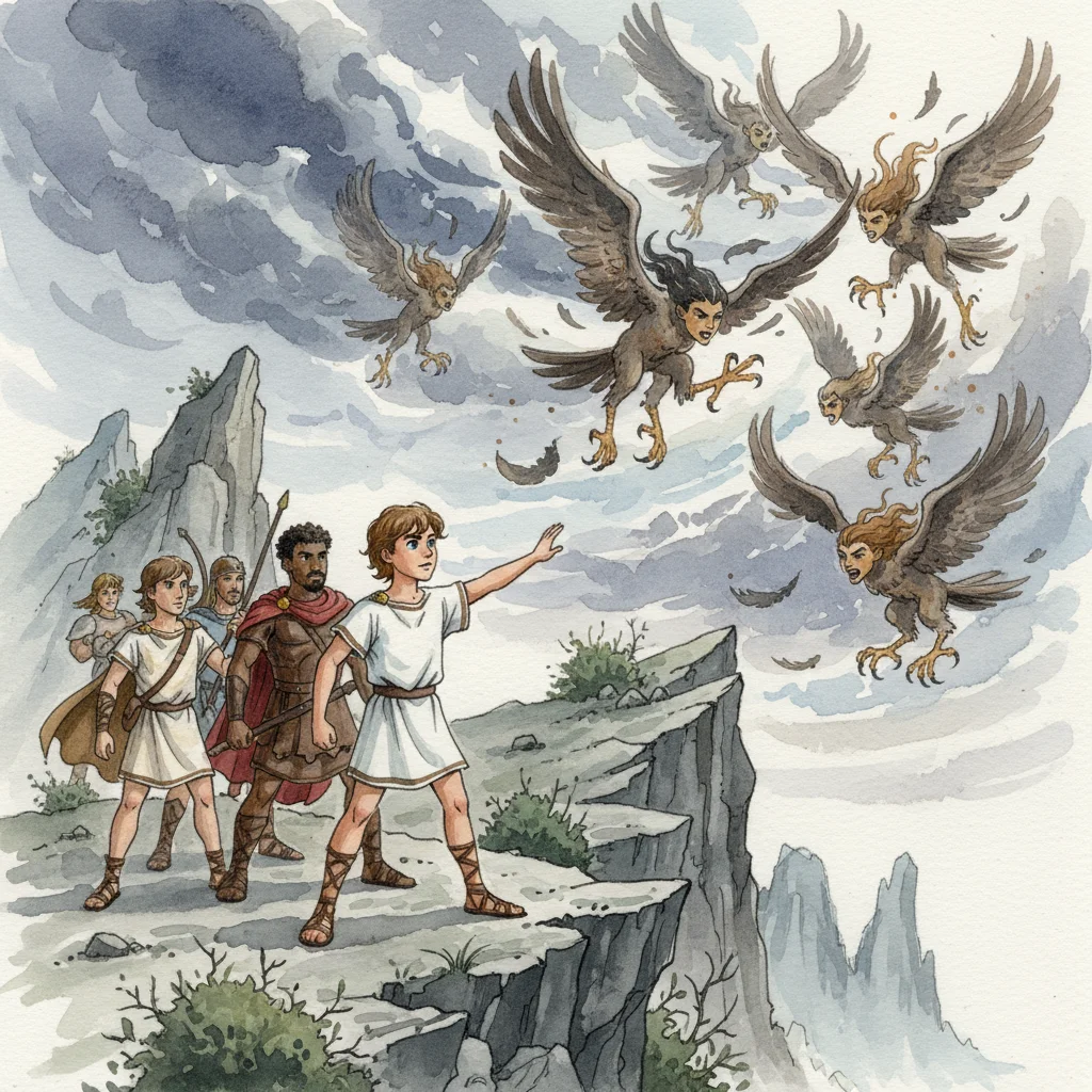 Illustration for: The Island of Harpies