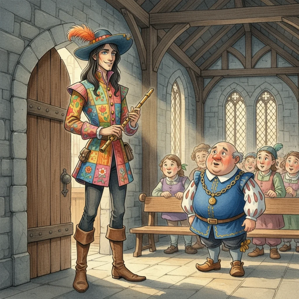 Illustration for: A Mysterious Stranger Arrives