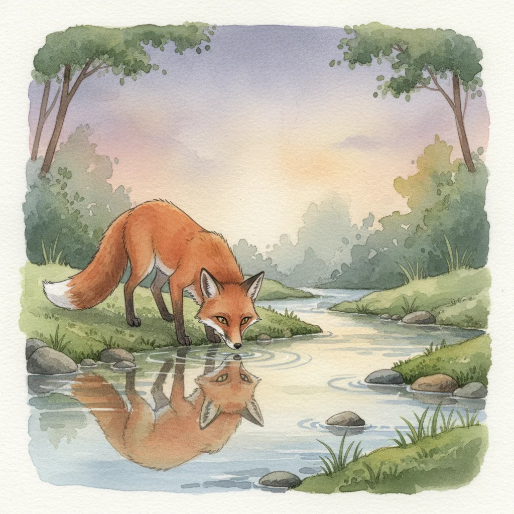Illustration for: Reflection by the Stream