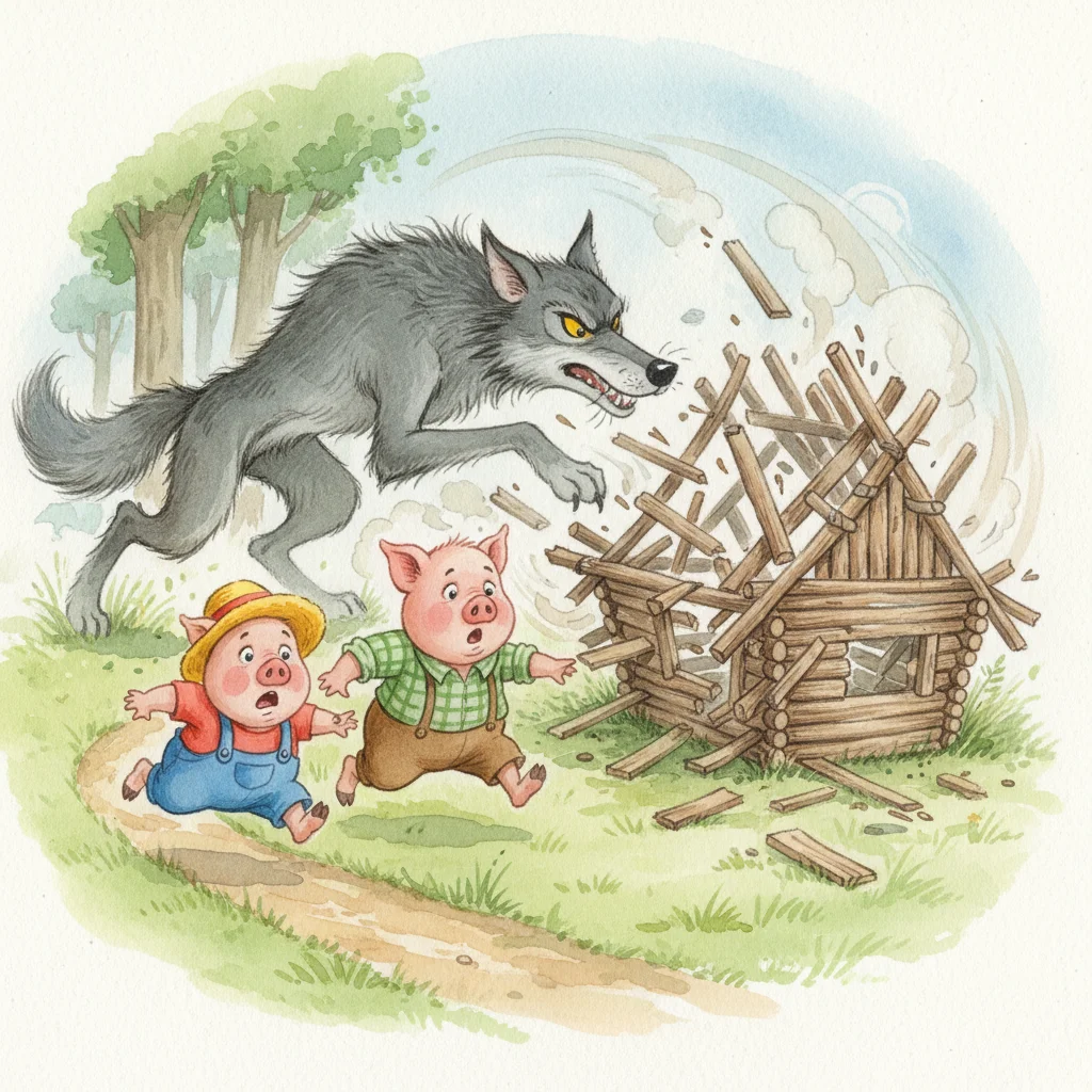 Illustration for: The Wooden House Trembles