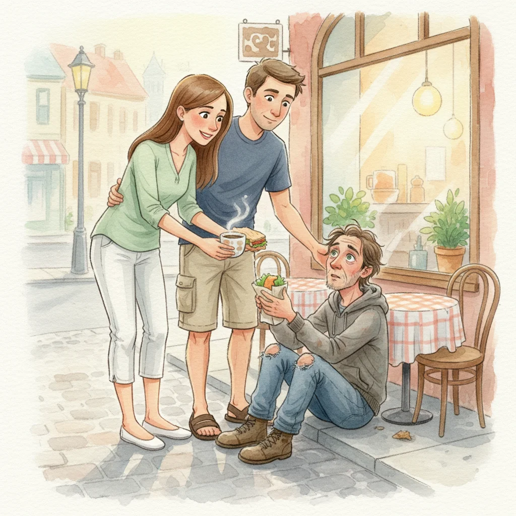 Illustration for: A Coffee and a Sandwich