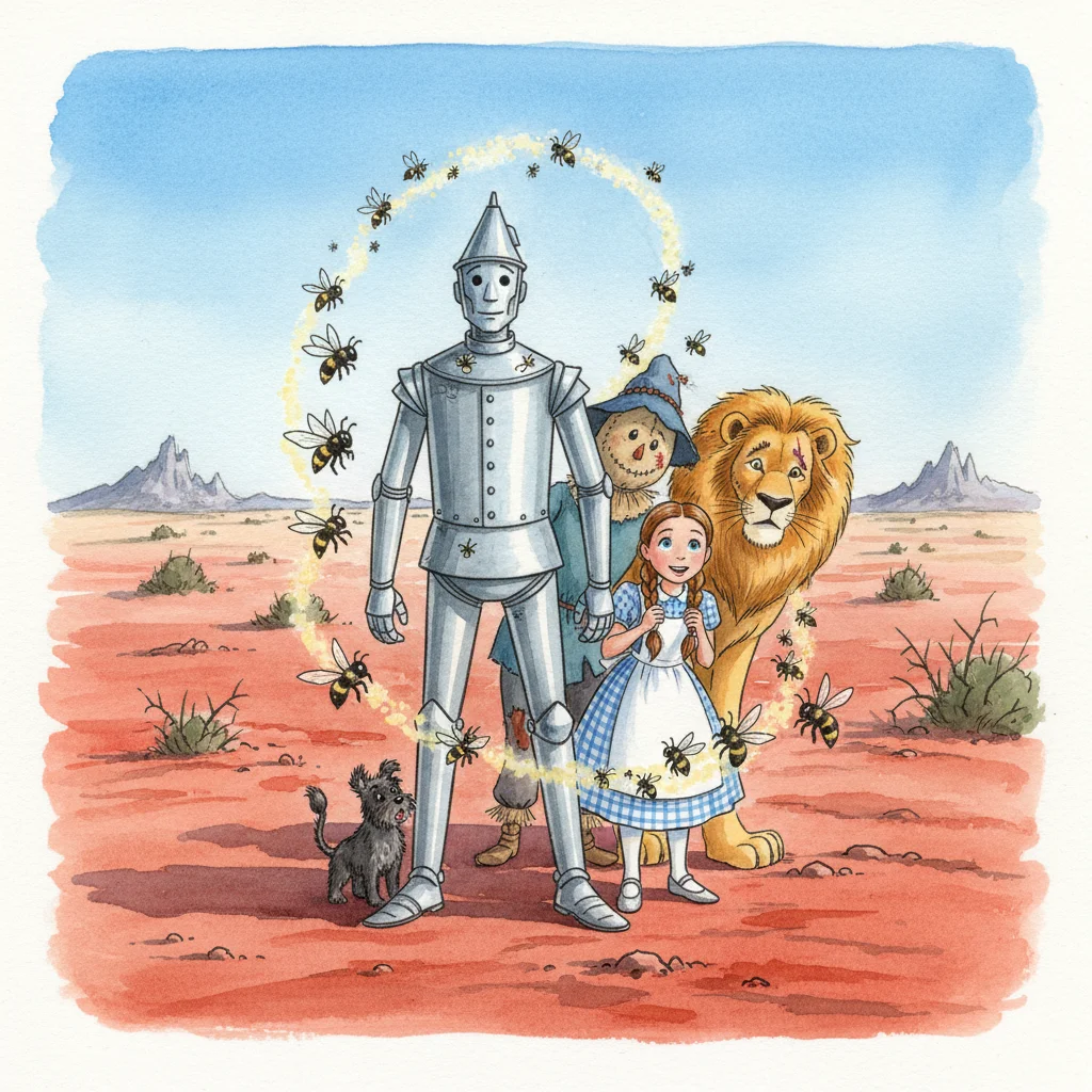 Illustration for: The Buzzing Bees