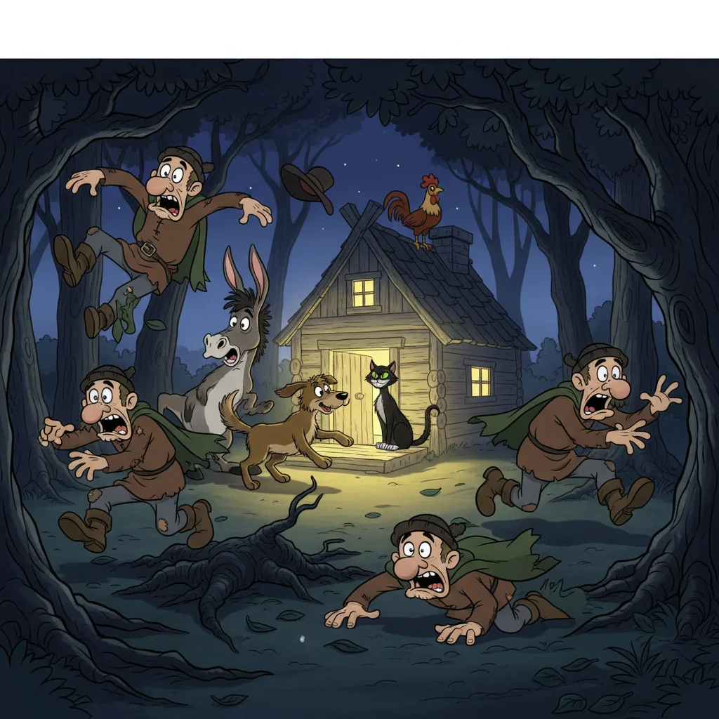 Illustration for: Robbers Flee in Panic