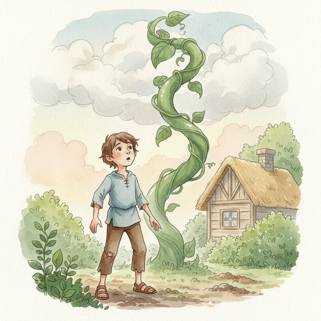 Illustration for: The Giant Beanstalk