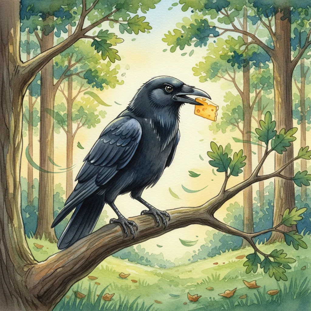 Illustration for: A Hungry Crow