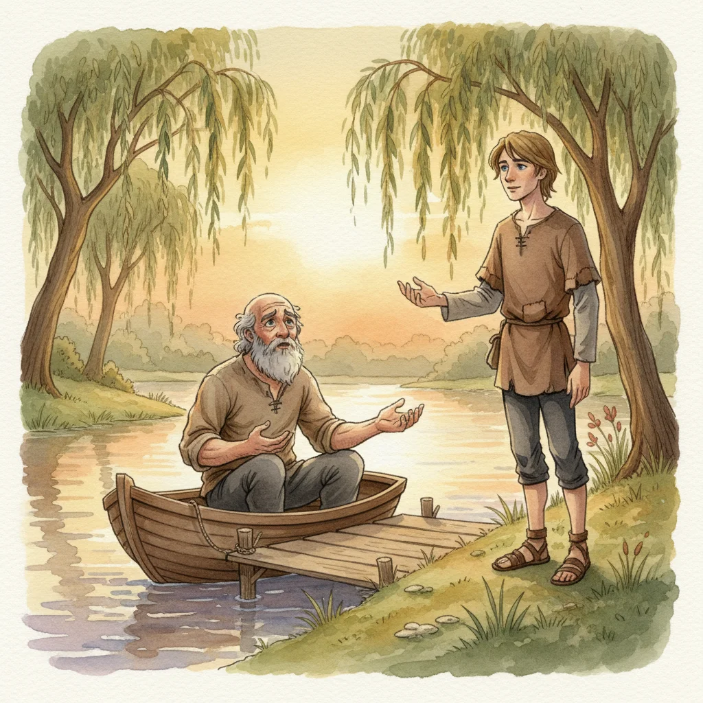 Illustration for: The Weary Ferryman's Plea