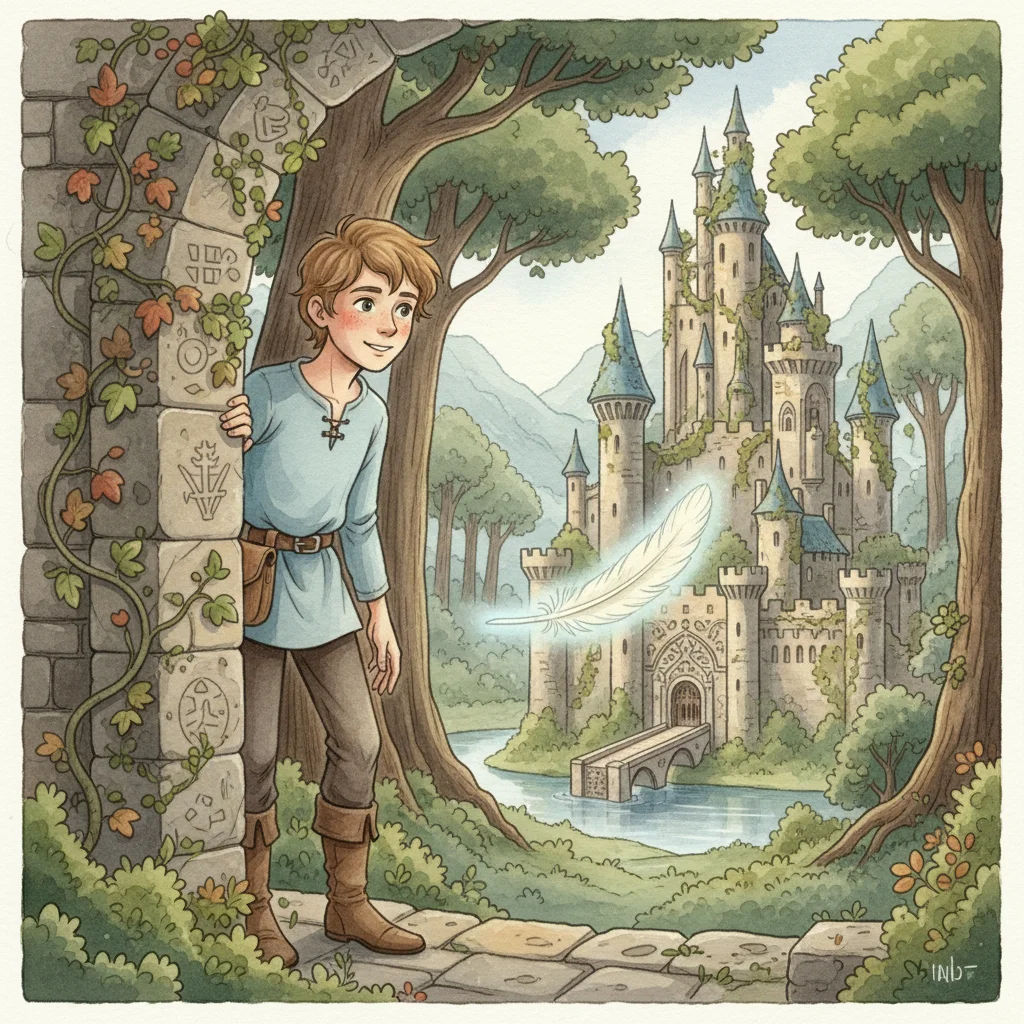 Illustration for: The Feather Leads to a Castle
