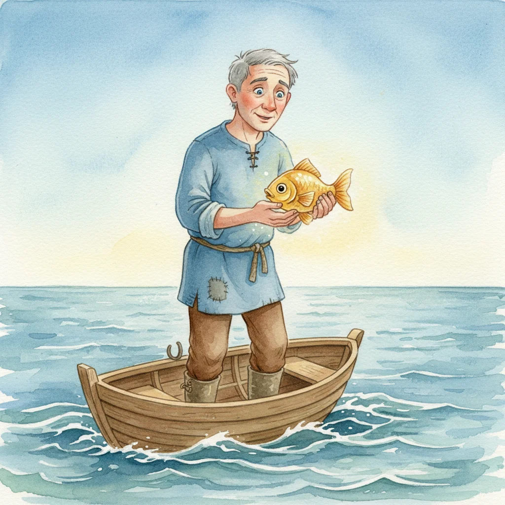 Illustration for: The Fisherman and the Golden Fish