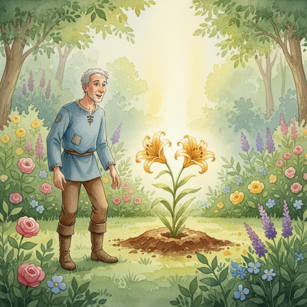 Illustration for: Planting the Golden Lilies