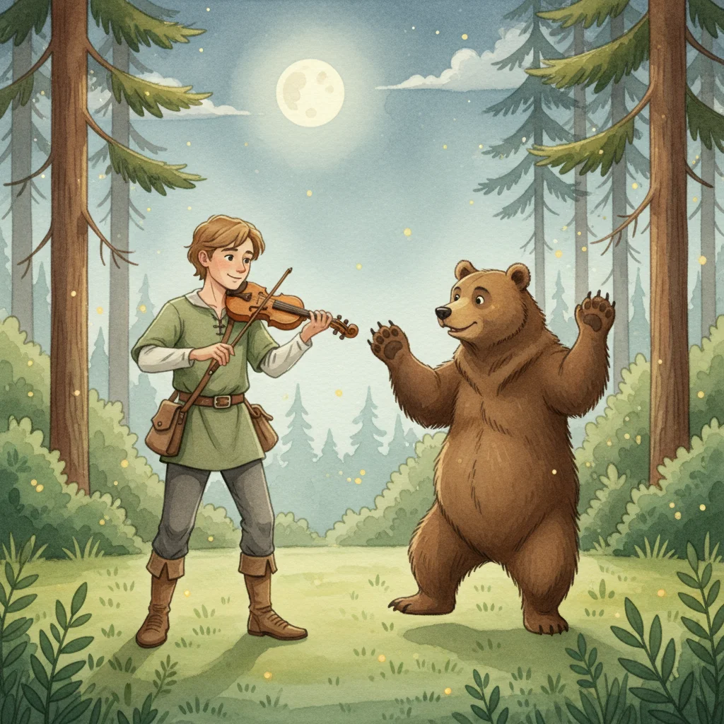 Illustration for: Music Soothes the Bear