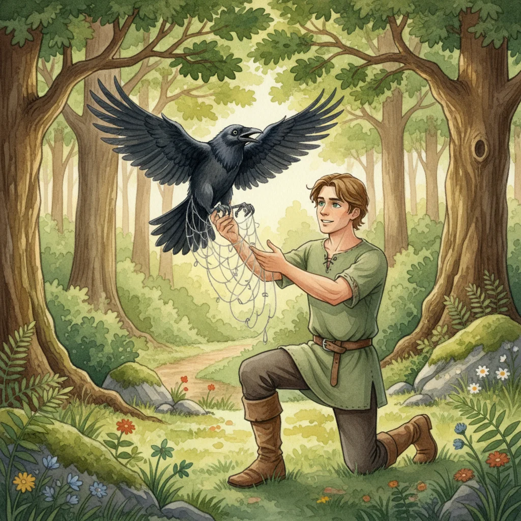 Illustration for: The Crow's Magical Help