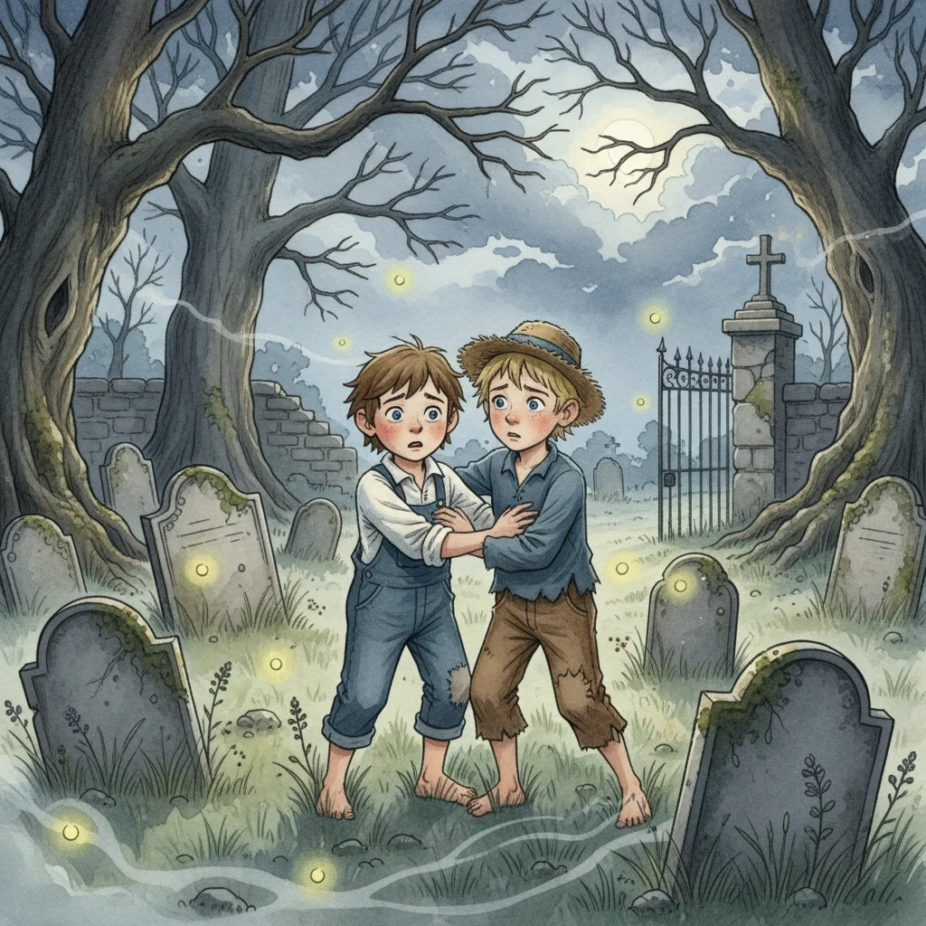 Illustration for: Entering the Eerie Graveyard