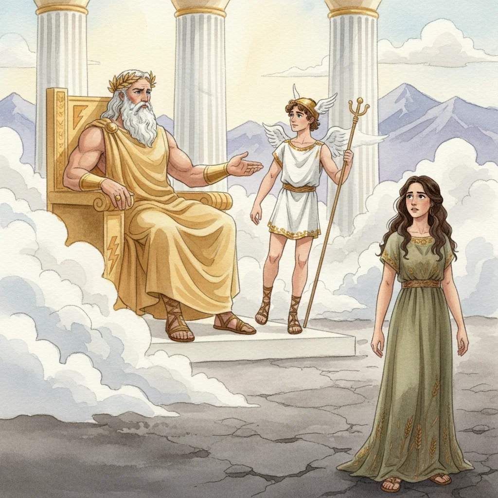 Illustration for: Zeus Sends Hermes