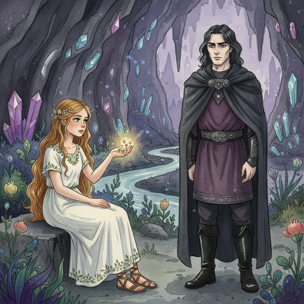 Illustration for: Persephone's Pomegranate Choice