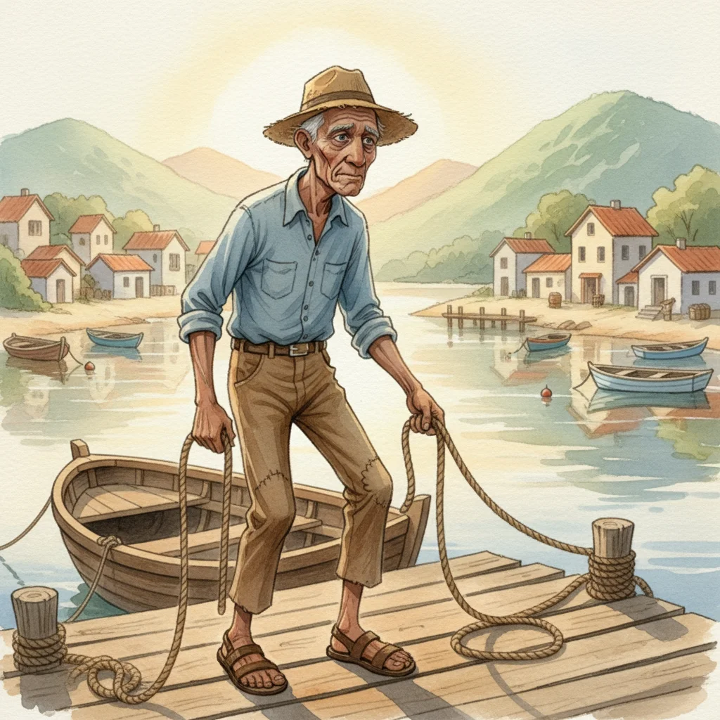 Illustration for: The Old Fisherman, Santiago