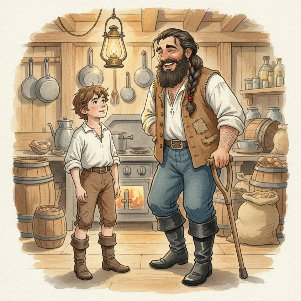 Illustration for: Meeting Long John Silver
