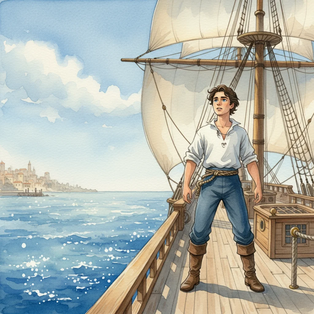 Illustration for: The Ship Catches Wind